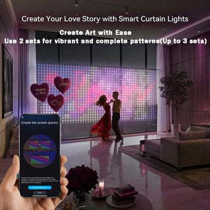 LED Smart Curtain Fairy Lights Music Strip