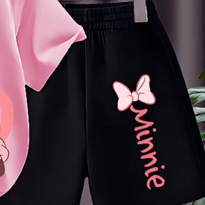 2 Piece Girls O Neck Short Sleeve Breathable Shorts Sets