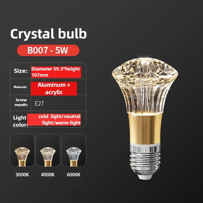 Acrylic Crystal LED Bulb Chandelier Fairy Lamp