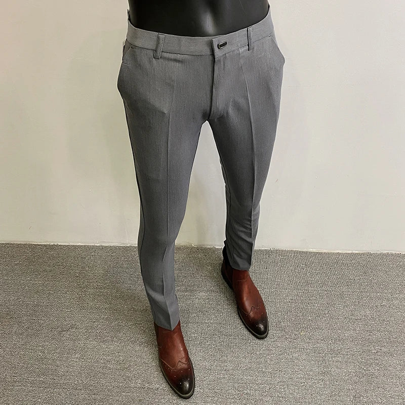 Men Stretch Slim Formal Casual Pants Fashion