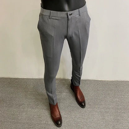 Men Stretch Slim Formal Casual Pants Fashion