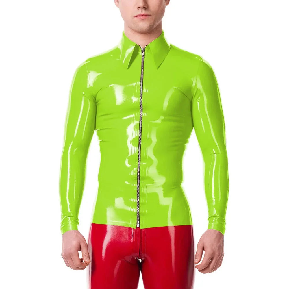 Mens Fashion Zipper Long Sleeve Jacket Turn-down Collar