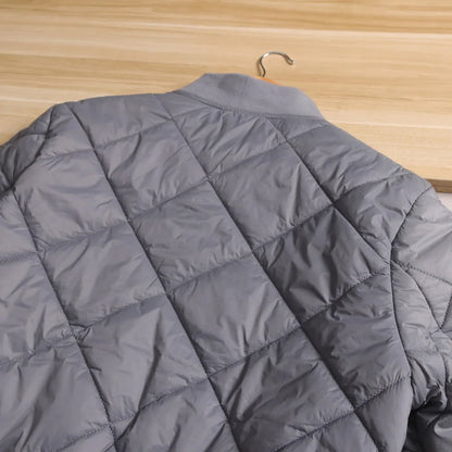 Men's Cotton Jacket with Quilted Diamond Pattern