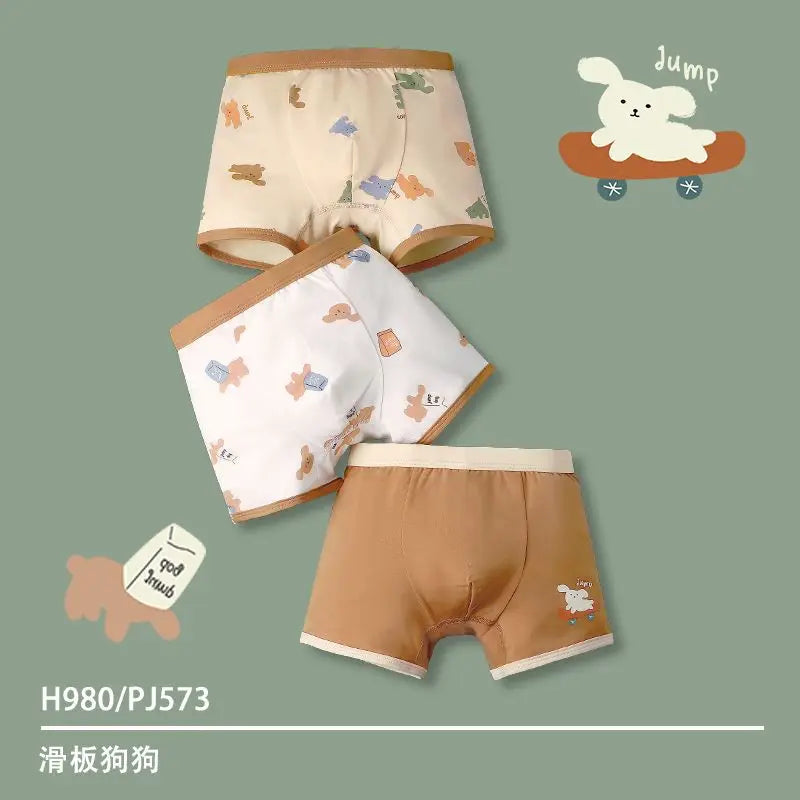 6 Pcs High Quality Boys Boxer Cartoon Underwear