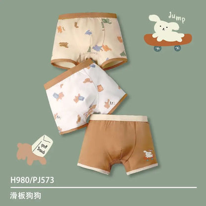 6 Pcs High Quality Boys Boxer Cartoon Underwear