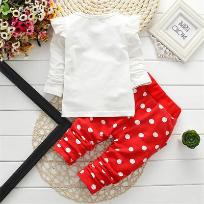 2 Piece Toddler Girl Cartoon Long Sleeved T-shirt+pants