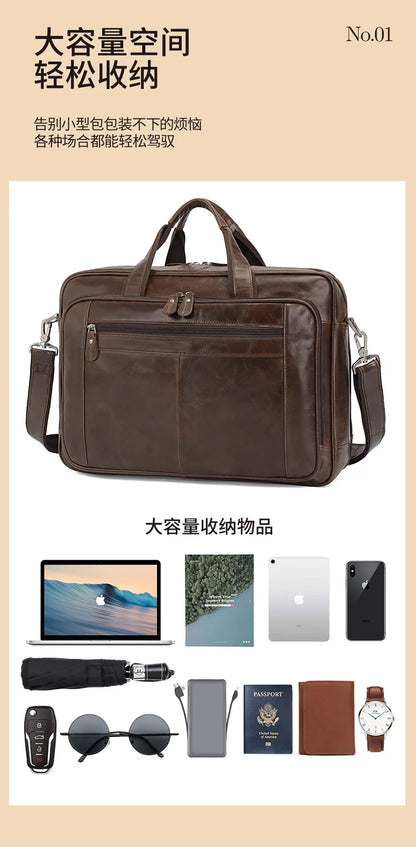 Genuine Leather Men Briefcase Business bag