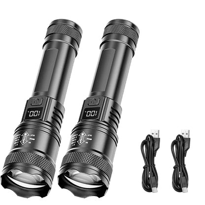 Rechargeable LED Flashlight Zoomable Torch