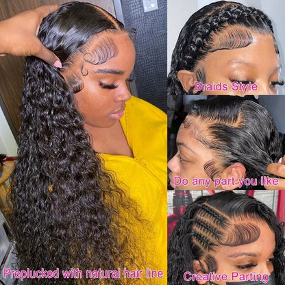 Lace Front Human Hair Wigs Deep Wave
