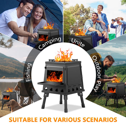 Wood Burning Camp Stove Portable Cast Iron