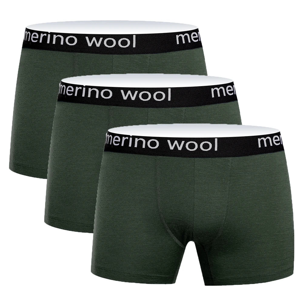 Mens Merino Boxer Briefs Soft Breathable Sports