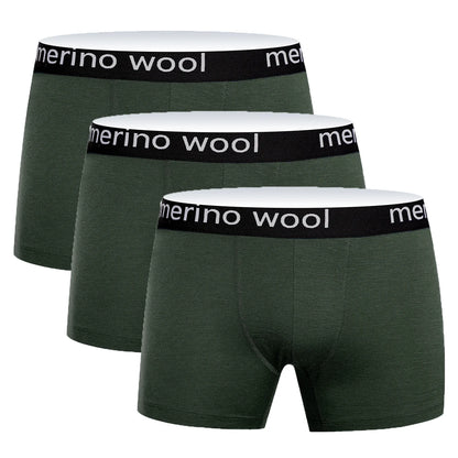 Mens Merino Boxer Briefs Soft Breathable Sports