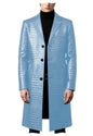 Men's Crocodile Leather Trench Coat Luxury Long