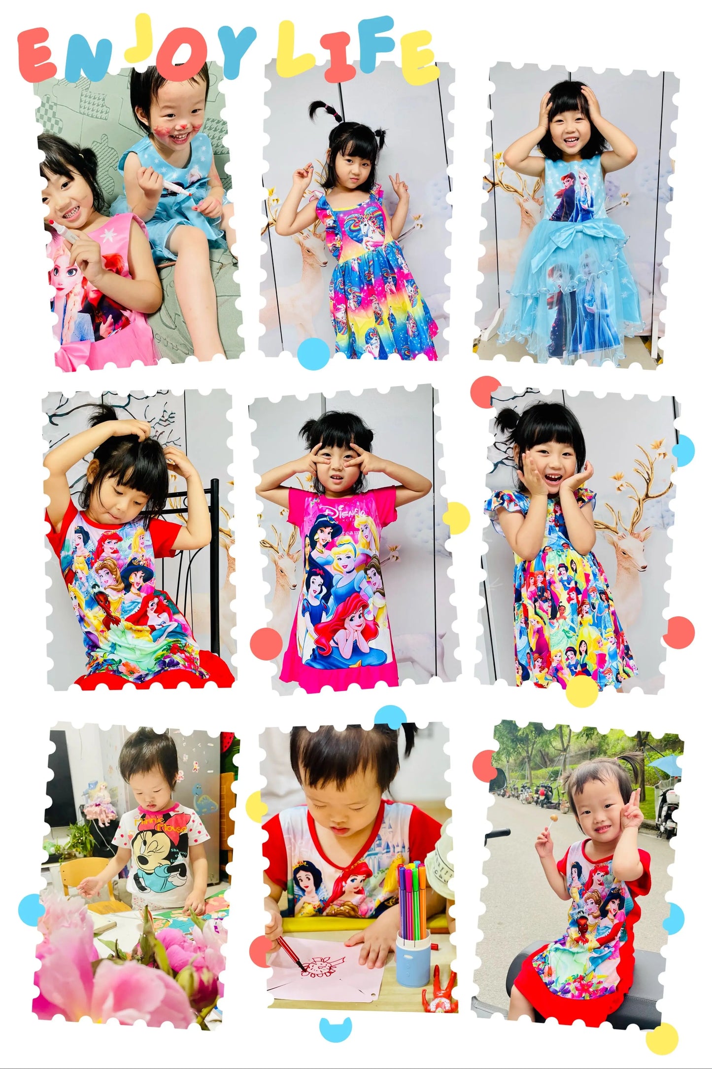 Elsa Cartoon Minnie Party Dresses Pajamas