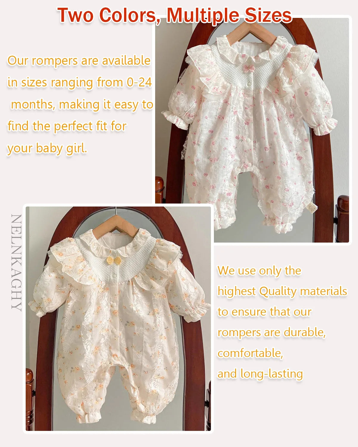 Infant Princess Style Cute Floral Lace Jumpsuits