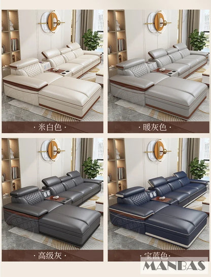 Genuine Leather Sofa Set for Living Room
