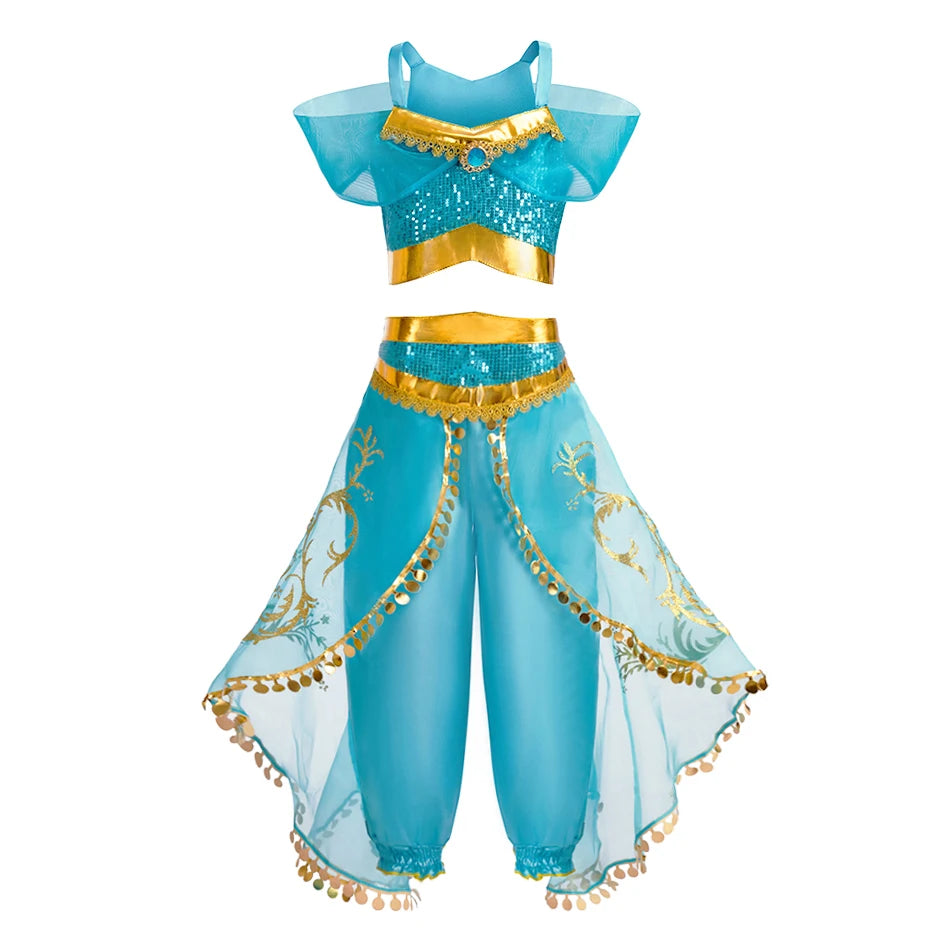 Girls Elsa Anna Dress Princess Carnival Jasmine Rapunzel