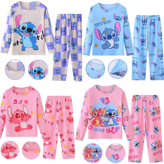 2pcs Disney Stitch Boys/Girls Home Sleepwear