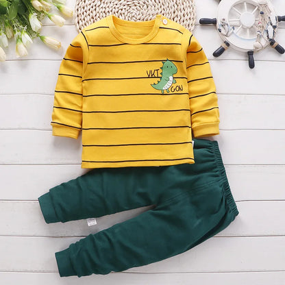 2 Piece Girls/Boys Casual Cartoon Pajamas