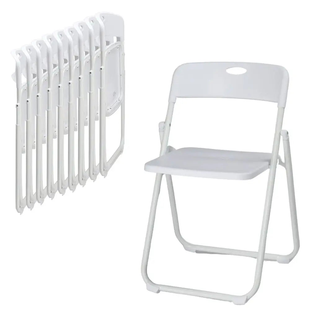 10 Pcs Folding Chair, Lightweight Foldable Plastic Reinforced Metal