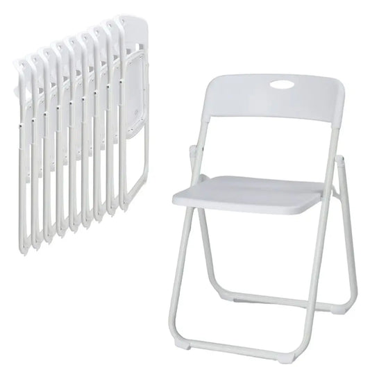 10 Pcs Folding Chair, Lightweight Foldable Plastic Reinforced Metal