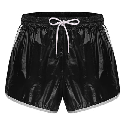 Mens Drawstring Waterpoof Swimming Trunks With Pockets
