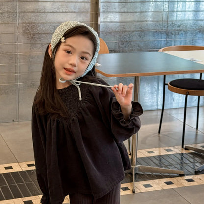 Bat Sleeve Baby Girl's Corduroy Shirt