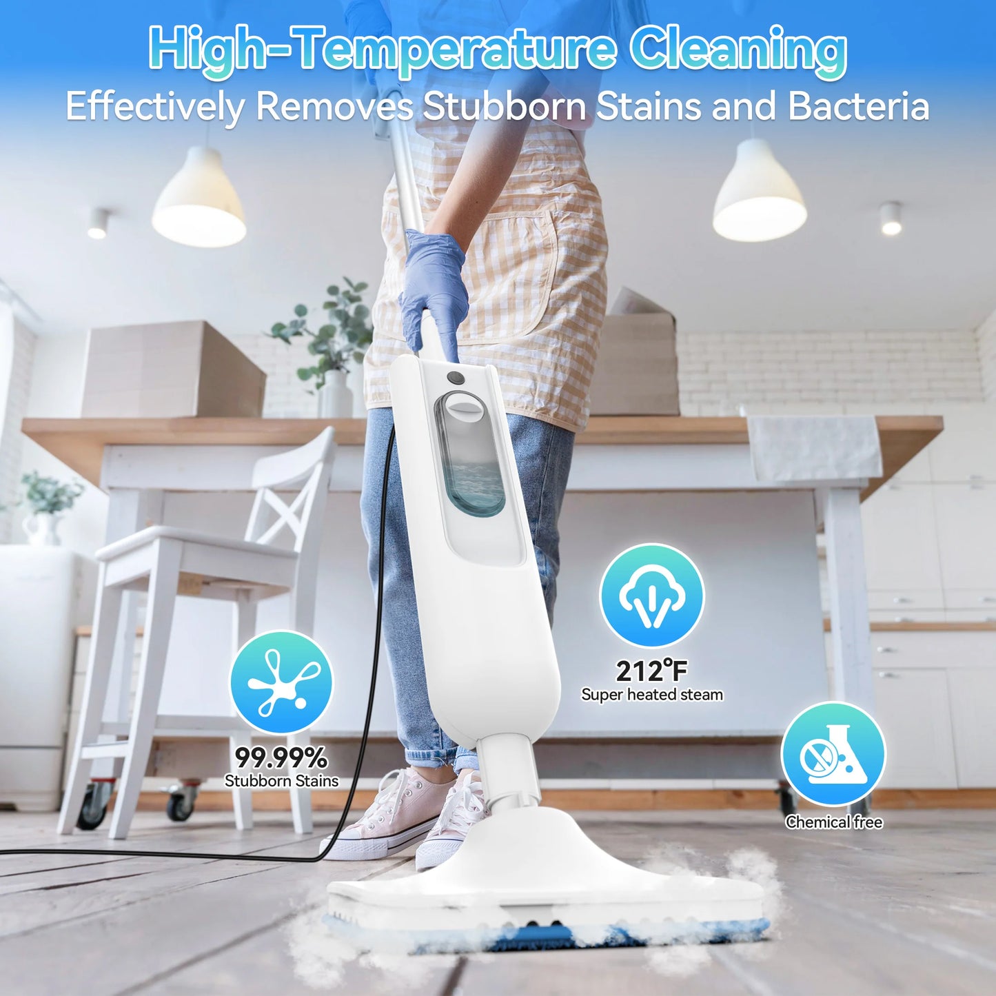Powerful Mop Scrubbing Steam Cleaner Detachable Floor