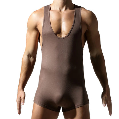 MENS SEXY RAYON FITNESS WRESTLING JUMPSUIT