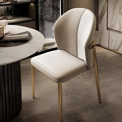Luxury Leather Dining Chair Backrest Armchair