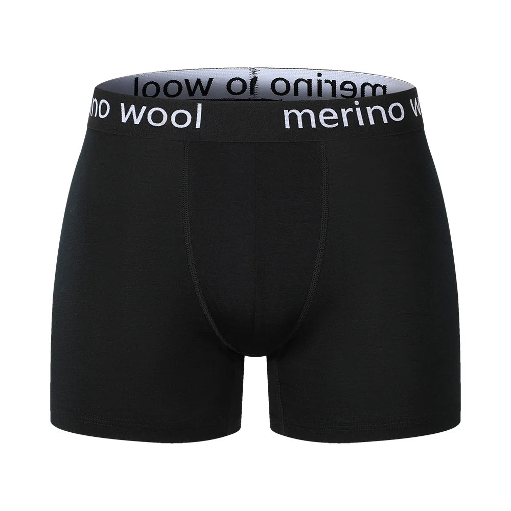 Mens Merino Wool Boxer Brief Breathable Fitness