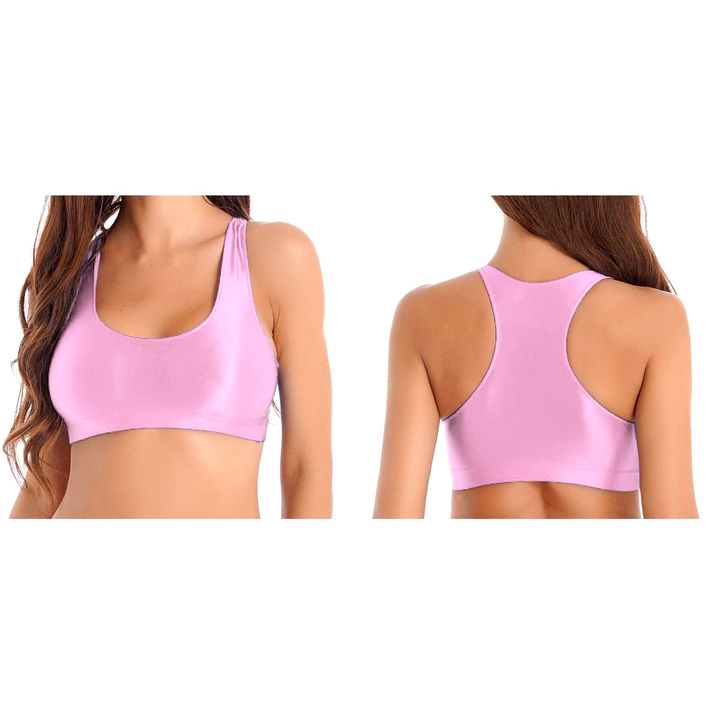 Glossy Womens Mid Waist Gym Fitness Yoga