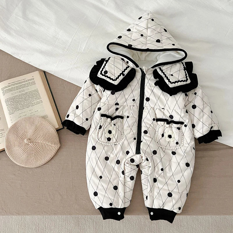 Infant Baby Girls Long Sleeve Cotton Jumpsuit
