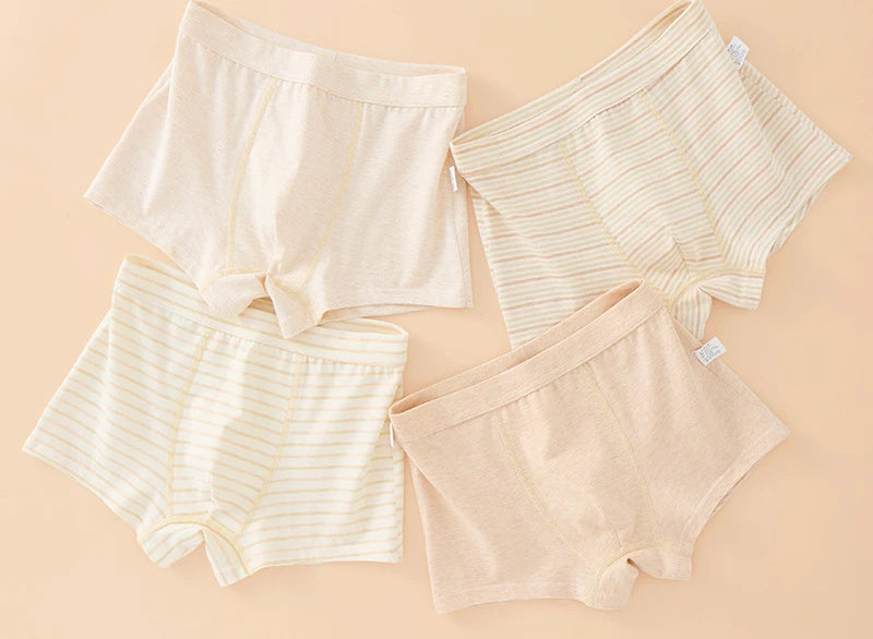 4PCS Boys Colored Cotton Breathable Comfort Underwear