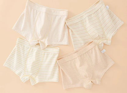 4PCS Boys Colored Cotton Breathable Comfort Underwear