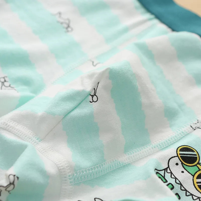 4PCS Boys Cute Cotton Breathable Comfort Underwear