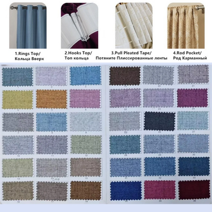 Blackout Room Darkening Curtains Textured Thermal Privacy