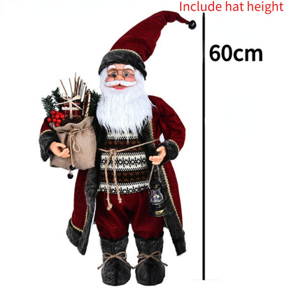 Large Standing Santa Figurine Doll Home Decoration