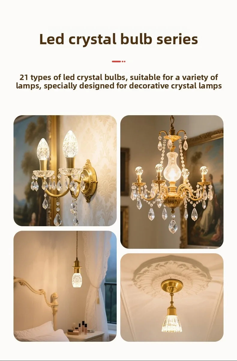 Acrylic Crystal LED Bulb Chandelier Fairy Lamp