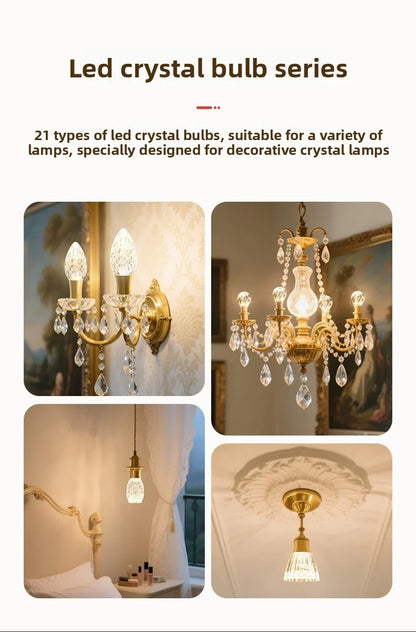 Acrylic Crystal LED Bulb Chandelier Fairy Lamp