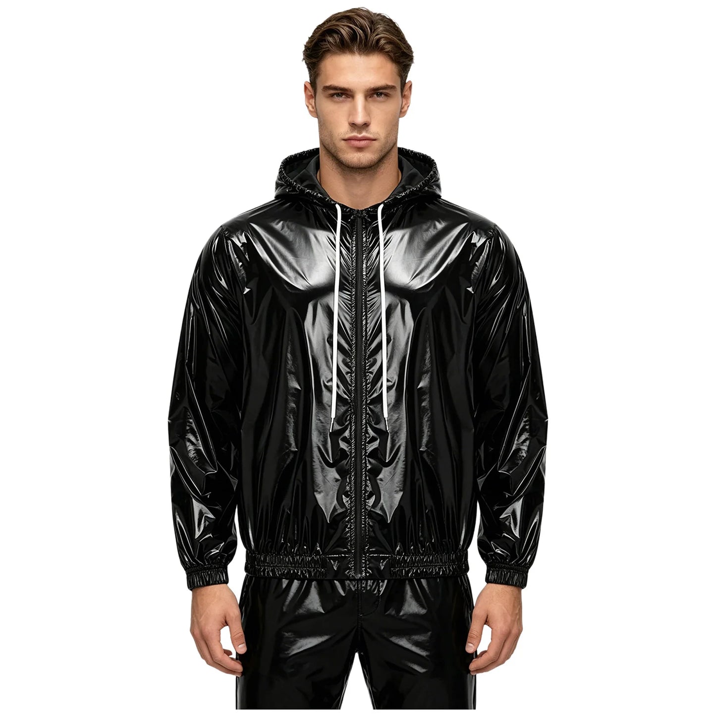 Mens Waterproof Hooded Breathable Raincoat