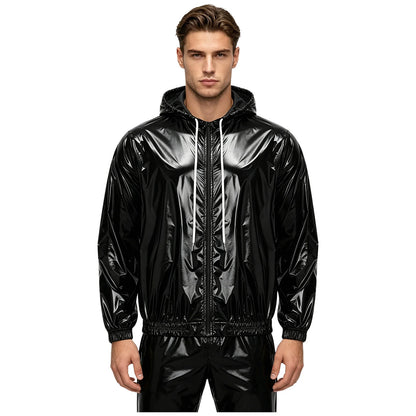 Mens Waterproof Hooded Breathable Raincoat