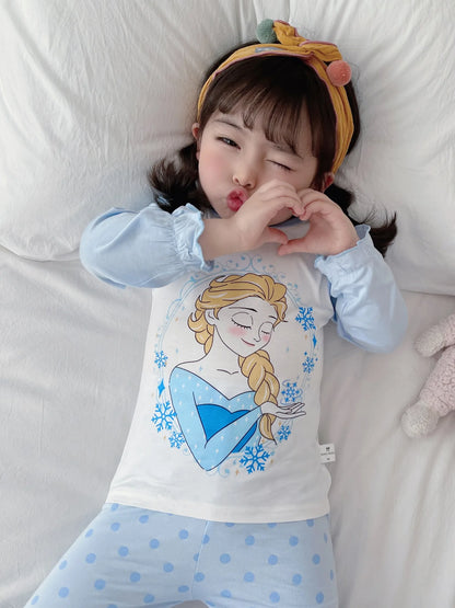 2 Pcs Girls Rapunzel Sleepwear Cartoon Pajamas