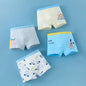 4PCS Boys Cotton Antibacterial Cute Cartoon Print Underwear