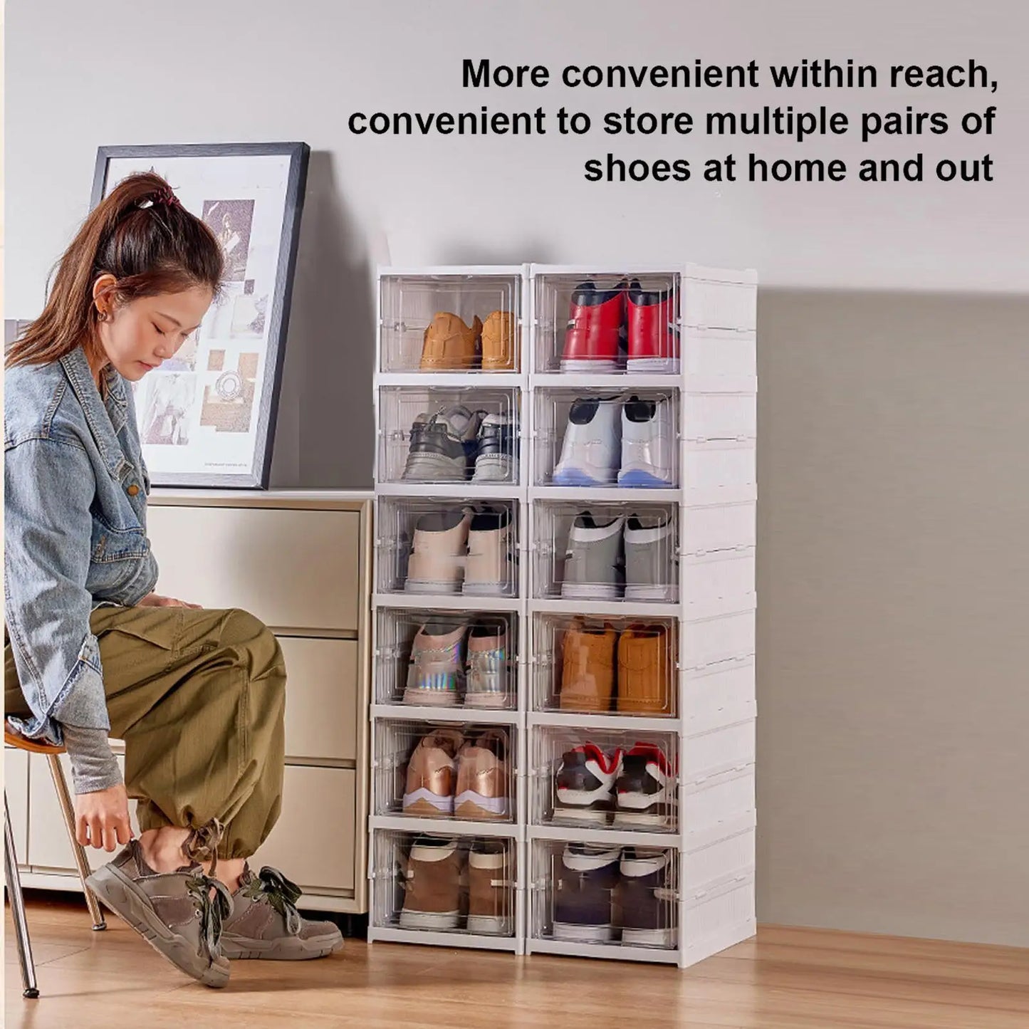 Storage Organizer Foldable Clear Stackable Box