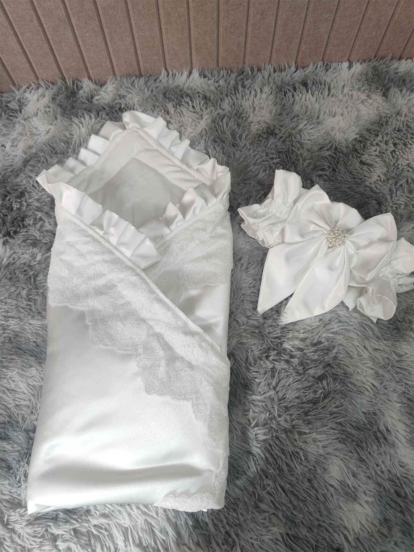 Luxury Soft Satin Swaddle Blankets Girls/Boys Wraps