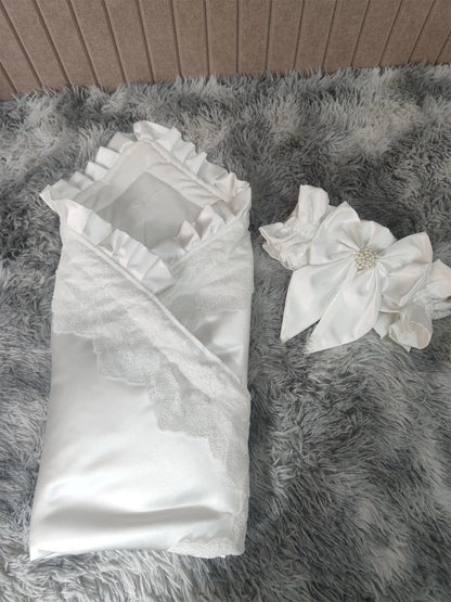 Luxury Soft Satin Swaddle Blankets Girls/Boys Wraps