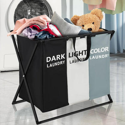Divided Large Laundry Hamper Foldable Storage Bag