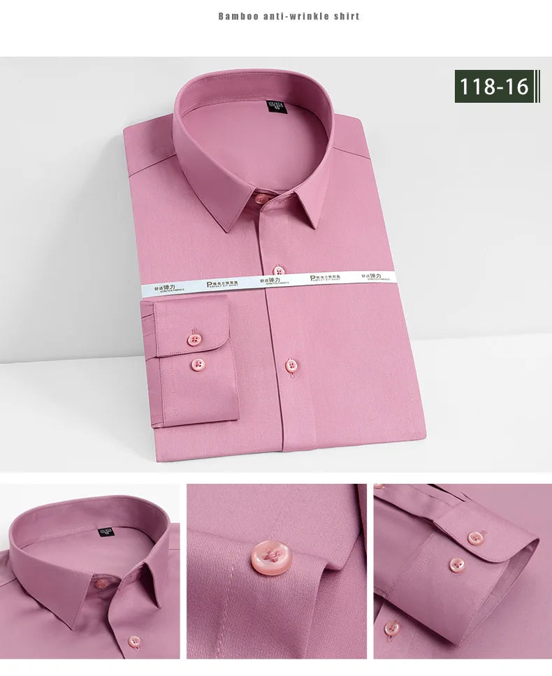 Men's White Long Sleeved Business Formal Wear Shirt