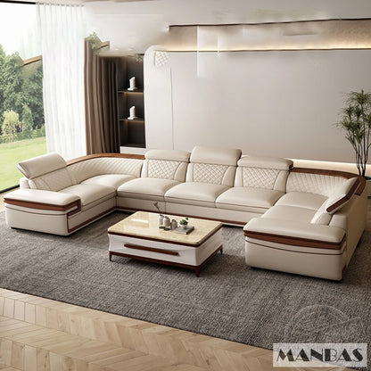 Genuine Leather Sofa Set for Living Room